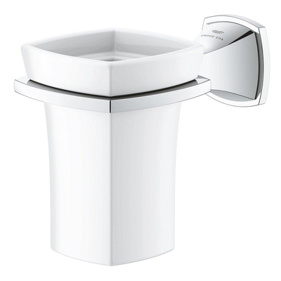 Grohe Grandera Porte-gobelet avec verre - 8x8x10.2cm - Chrome