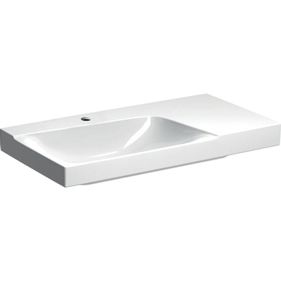 Geberit Xeno2 wastafel - 90x48x14cm - met kraangat - zonder overloop afleg rechts KeraTect - wit