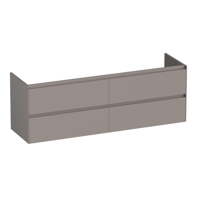 BRAUER Inspire wastafelonderkast 160 4 softclose lades - greeploos - 2 sifon uitsparingen - mat taupe