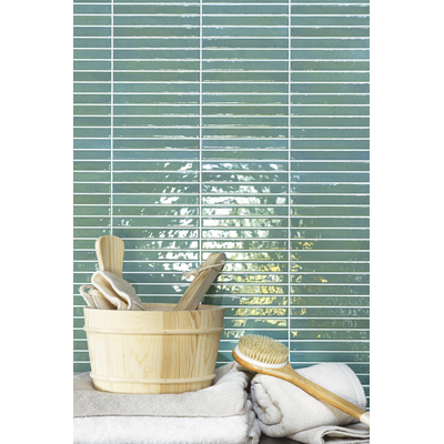 ÉCHANTILLON Terravito Girivo Carrelage mural en céramique - 35x35cm - 9.2mm - Vert