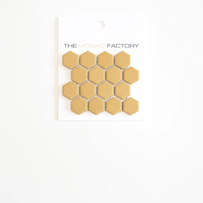 SAMPLE The Mosaic Factory Hexagon mozaïektegel - 12.5x15 - wand en vloertegel - Zeshoek/Hexagon - Porselein Tuscany Gold Mat