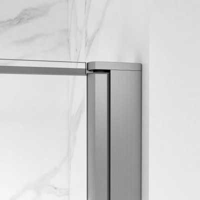 Fortifura Galeria Cabine de douche - 80x80x200 - Profilé - verre de sécurité - anticalcaire - Acier inoxydable brossé PVD (Inox)