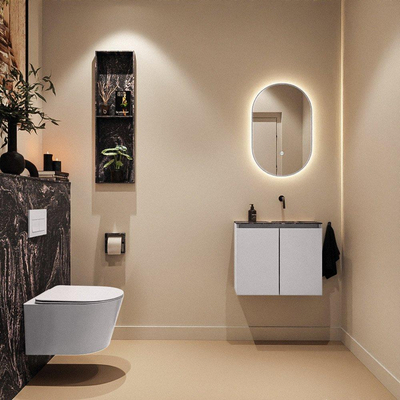 MONDIAZ TURE-DLUX 60cm toiletmeubel Cale. EDEN wastafel Lava positie rechts. Zonder kraangat.