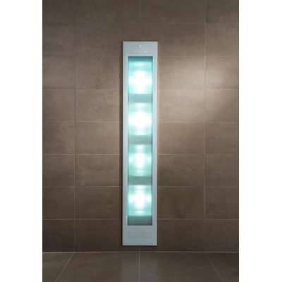 Sunshower Deluxe White - 32x187x16cm - UV et infrarouge - encastré - corps entier - 2000 watt - aluminium blanc