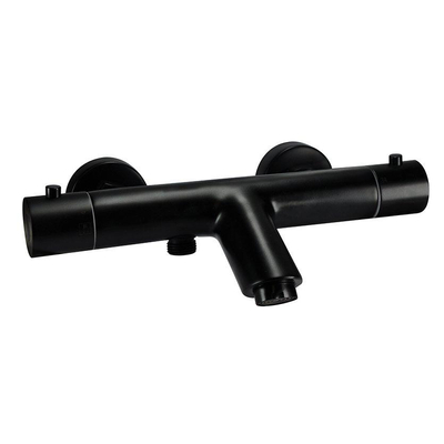 Xellanz Rio thermostatische bad-douche mengkraan inclusief 3 standen handdouche met handdouche en slang mat zwart
