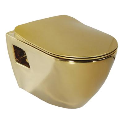 Creavit Design Hangend Toilet - 35.3x50.2cm - goud