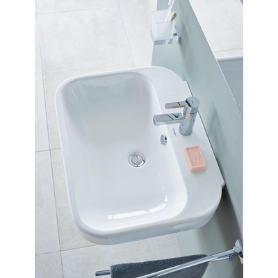Duravit Happy D.2 Wastafel - met overloop - met 1 kraangat - 65x50cm - wit