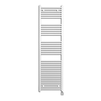 Sanicare Lumara Elektrische Radiator - 170x50cm - 1026W - zilvere thermostaat - rechtsonder - wifi - aluminium - mat wit