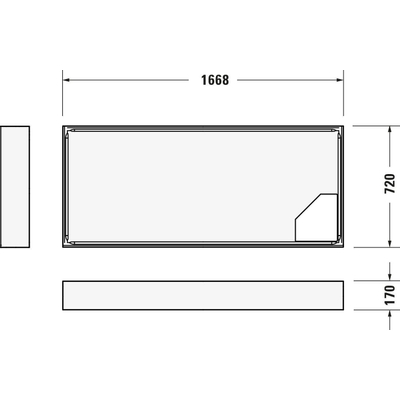 Duravit D-code Kunststof douchebak acryl rechthoekig - zonder paneel - 170x75cm - met afvoergat - diameter 90mm - wit