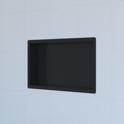 Saniclass Hide luxe inbouwnis - 30x60x10cm - met flens - zwart mat