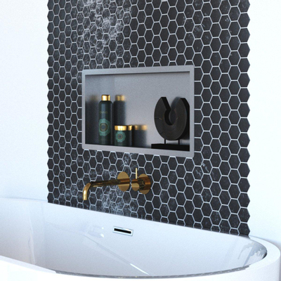 Saniclass Hide Niche de salle de bains 30x60x10cm inox avec cadre à encastrer Inox brossé