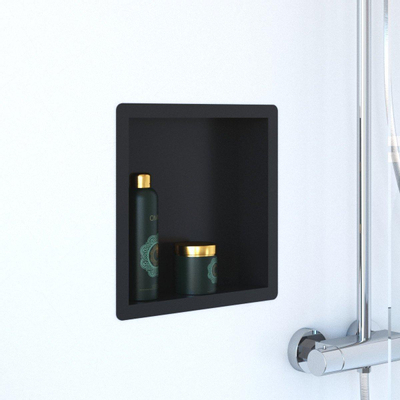 Saniclass Hide luxe Inbouwnis - 30x30x7cm - met flens - zwart mat SHOWROOMMODEL