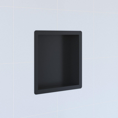 Saniclass Hide luxe inbouwnis - 30x30x10cm - met flens - zwart mat