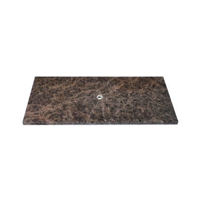 Saniclass Noche Plan de toilette - 100x46cm - sans trous de robinet - 1 découpe pour siphon - pierre naturelle mouchetée - Dark Emperador