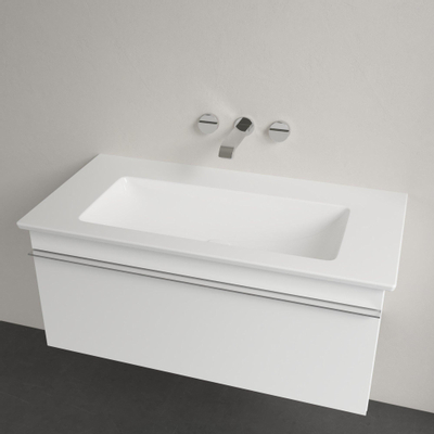Villeroy & Boch Venticello Lavabo pour meuble avec lavabo au centre 100x50cm sans trou pour robinetterie avec trop plein blanc