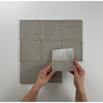 ÉCHANTILLON Par Goof Carreau mural Ancien Hollandais blanc Vintage Brillant Gris