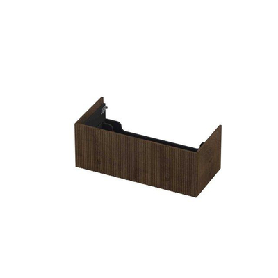 INK Wastafelonderkast - 100x45x38cm - 1 lade - push to open - MDF - gefreesd - fineer - Chocolate