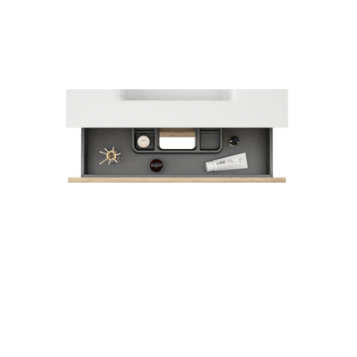 Adema Chacito wastafelonderkast - 80x39.5x55cm - ondiep - 2 lades - greeploos - eiken