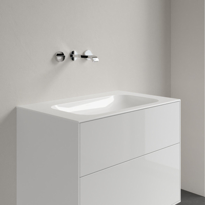 Villeroy & Boch Finion lavabo-meuble 80x50 sans trou de robinetterie sans trop-plein blanc Ceramic+ blanc