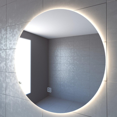 Adema Circle badkamerspiegel rond diameter 100cm met indirecte LED verlichting met spiegelverwarming en touch schakelaar OUTLETSTORE