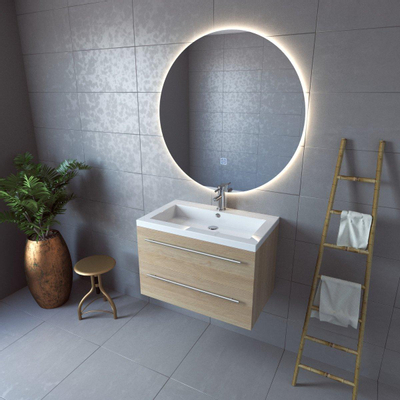 Adema Circle badkamerspiegel rond diameter 100cm met indirecte LED verlichting met spiegelverwarming en touch schakelaar TWEEDEKANS