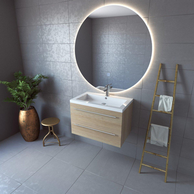 Adema Circle badkamerspiegel rond diameter 120cm met indirecte LED verlichting met spiegelverwarming en touch schakelaar TWEEDEKANS