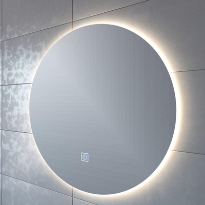 Adema Circle miroir salle de bain rond diamètre 80cm avec éclairage LED indirect, chauffe miroir et interrupteur touch