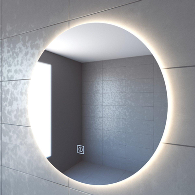 Adema Circle badkamerspiegel rond diameter 80cm met indirecte LED verlichting met spiegelverwarming en touch schakelaar TWEEDEKANS