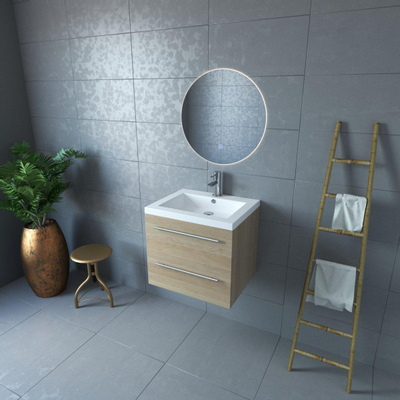 Adema Circle badkamerspiegel rond diameter 60cm met indirecte LED verlichting met spiegelverwarming en touch schakelaar TWEEDEKANS