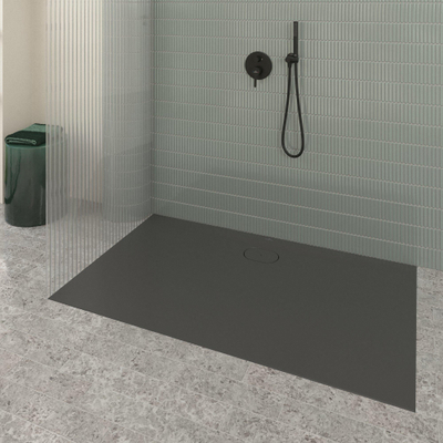 Villeroy & Boch Ecora douchebak - 150x90x3.5cm - afvoer lange zijde - anthracite (antraciet)