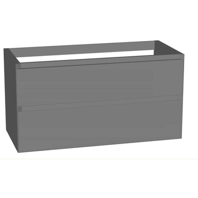 INK wastafelonderkast - 60x45x52cm - 2 lades - greeploos - mat grijs