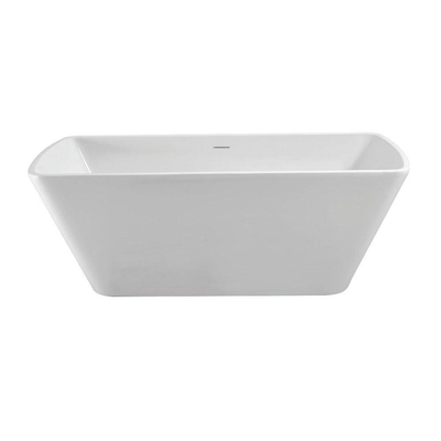 Wiesbaden Larx Baignoire îlot 170 x 78 cm acrylique brillant blanc avec bonde brillant blanc