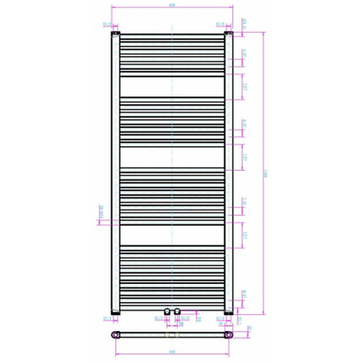 Royal plaza Sorbus r radiator 60x140 n30 735w recht mi.aansl.wit 9016