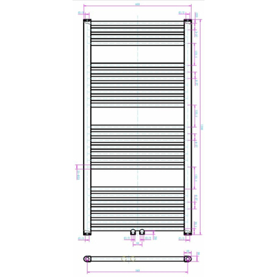 Royal Plaza Sorbus r radiator 60x120 n25 617w recht met midden aansluiting grijs metallic