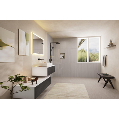 Hansgrohe Raindance alive Q - showerpipe 210/340 2jet - ecosmart - thermostaat - geborsteld zwart chroom (antraciet)