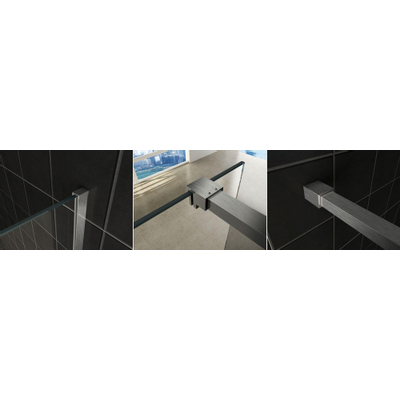 Wiesbaden Slim profielset met stabilisatiestang 120cm geborsteld staal