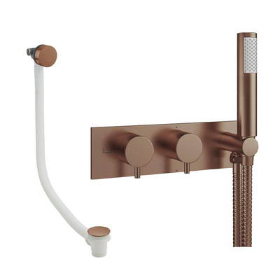 Crosswater MPRO Handdoucheset - 2 hendels - badafvoer - handdouche - geborsteld brons