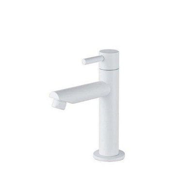 QeramiQ Fuente hoekfonteinset – 30x30x10 cm – kraangat rechts – mat witte kraan – zonder frame