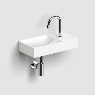 Clou Vale lavabos de WC céramique lavabo 38x19x7cm trou de robinet à droite Blanc mat