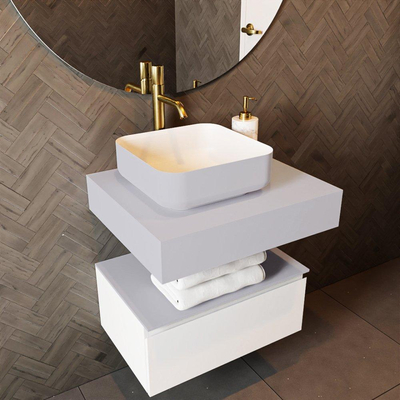 Mondiaz TOP 51 Topblad - 40x51x12cm - geschikt voor afdekplaat - Solid surface - Cale