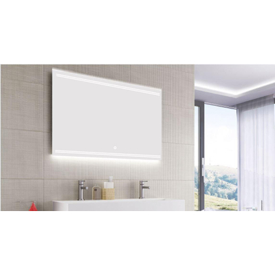 HR Badmeubelen Zeta 2.0 Spiegel - 80x70cm - LED - dotless directe verlichting boven onder - touch sensor - traploos dimbaar - kleurtemperatuur in te stellen - spiegelverwarming