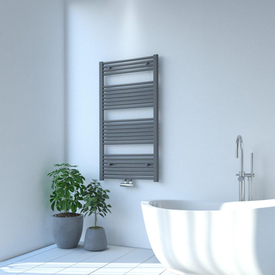 Rosani Exclusive line 2.0 radiator 60x120cm 617watt recht middenaansluiting structuur grijs metallic