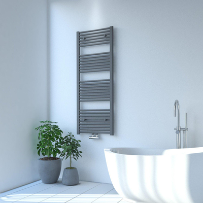 Rosani Exclusive line 2.0 radiator 50x140cm 628watt recht middenaansluiting structuur grijs metallic