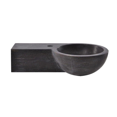 Wiesbaden Raw lavabo compact gauche rond 40x23x10 cm pierre dure satinée