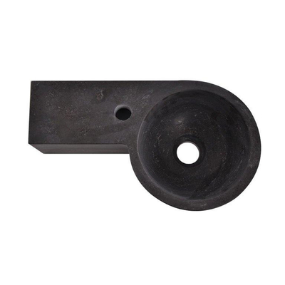 Wiesbaden Raw lavabo compact gauche rond 40x23x10 cm pierre dure satinée