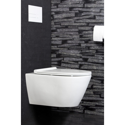 Adema Sali Wandcloset Spoelrandloos met toiletzitting wit - OUTLET UDEN