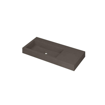 INK Momento wastafel - 100x45x9cm - 1 wasbak links - 0 kraangaten - Quartz beton