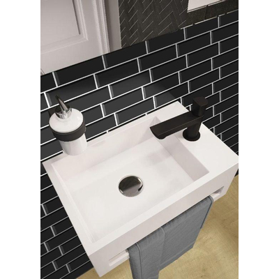 Allibert Banio fontein 38x17.5cm Polybeton Wit - hoekje beschadigd-OUTLET UDEN