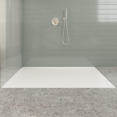 Villeroy & Boch Ecora douchebak - 150x90x3.5cm - afvoer lange zijde - white alpine (wit)