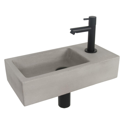 Differnz Jukon pack lave-mains – 38,5 x 18,5 x 9 cm – béton gris – robinet noir